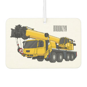 Crane truck cartoon illustration car air freshener