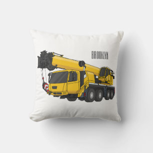 Crane truck cartoon illustration cushion