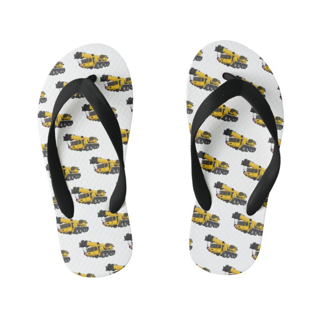 Crane truck cartoon illustration kid's thongs (Footbed)
