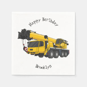Crane truck cartoon illustration napkin