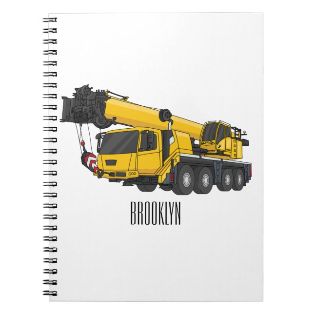 Crane truck cartoon illustration notebook (Front)