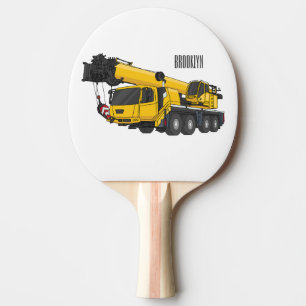 Crane truck cartoon illustration ping pong paddle
