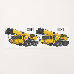 Crane truck cartoon illustration yoga mat