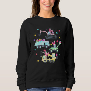 Crane Truck Construction Funny Easter Day Toddler  Sweatshirt