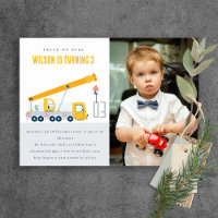 Crane Truck Construction Vehicle Photo Birthday