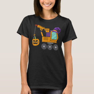 Crane Truck Pumpkin Toddler Baby Boys Halloween Ki T-Shirt