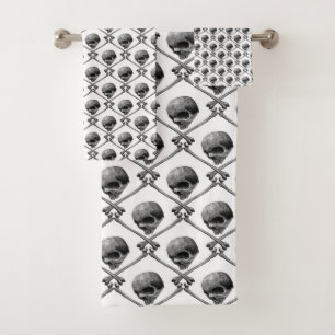 Craneo pattern bath towel set