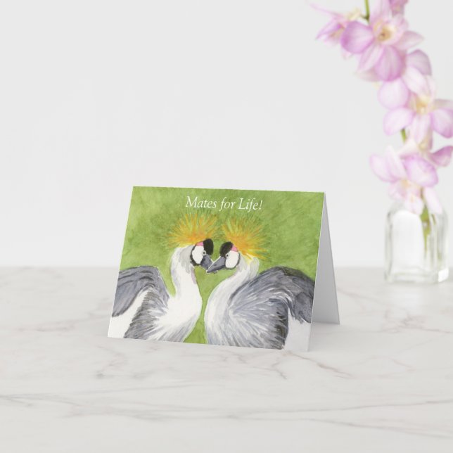 Cranes Anniversary Card (Orchid)