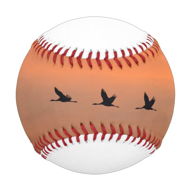 Cranes at sunrise baseball (Front)