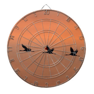 Cranes at sunrise dartboard