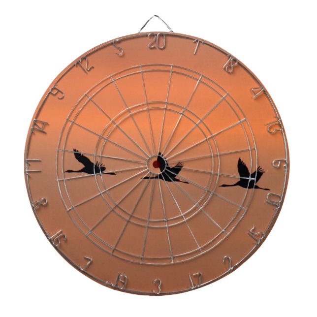 Cranes at sunrise dartboard (Front)