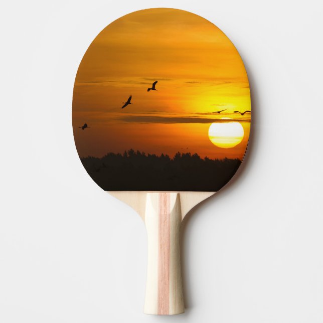 Cranes at sunrise ping pong paddle (Front)