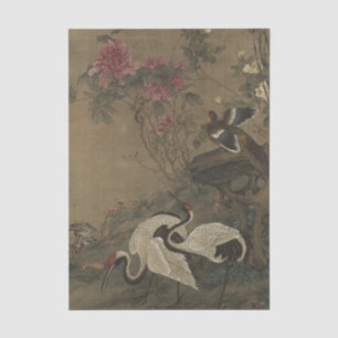 Cranes Birds Peonies by Ma Yuanyu Tissue Paper
