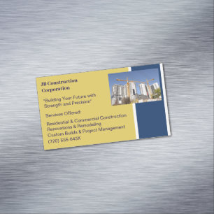Cranes Buildings Contractor Building Construction Magnetic Business Card
