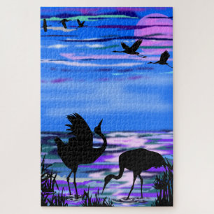 Cranes Dance - Love Jigsaw Puzzle