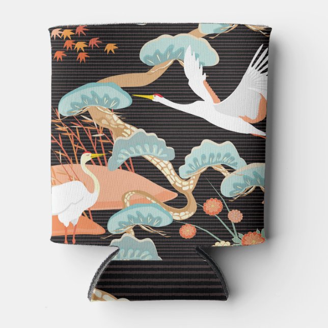 Cranes, herons: Japanese bird pattern. Can Cooler (Front)