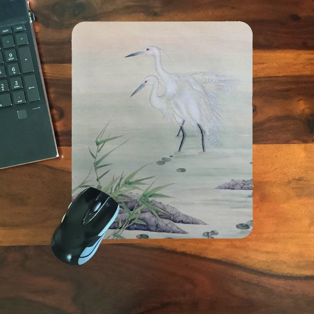 Cranes in Chinese River  Mouse Pad (Creator Uploaded)