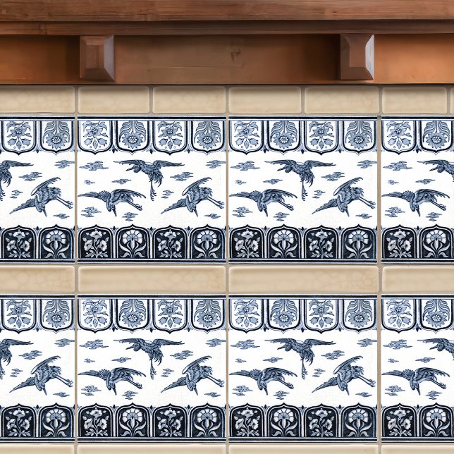 Cranes in Flight by Christopher Dresser Victorian Ceramic Tile (Creator Uploaded)