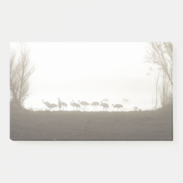 Cranes in the mist post-it notes (Front)