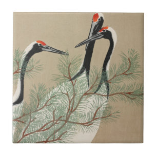 Cranes Kamisaka Sekka japan art canvas cc Ceramic Tile