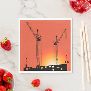 Cranes On A Building Napkin