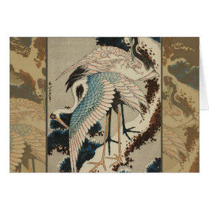 Cranes on a Snow Covered Pine Hokusai