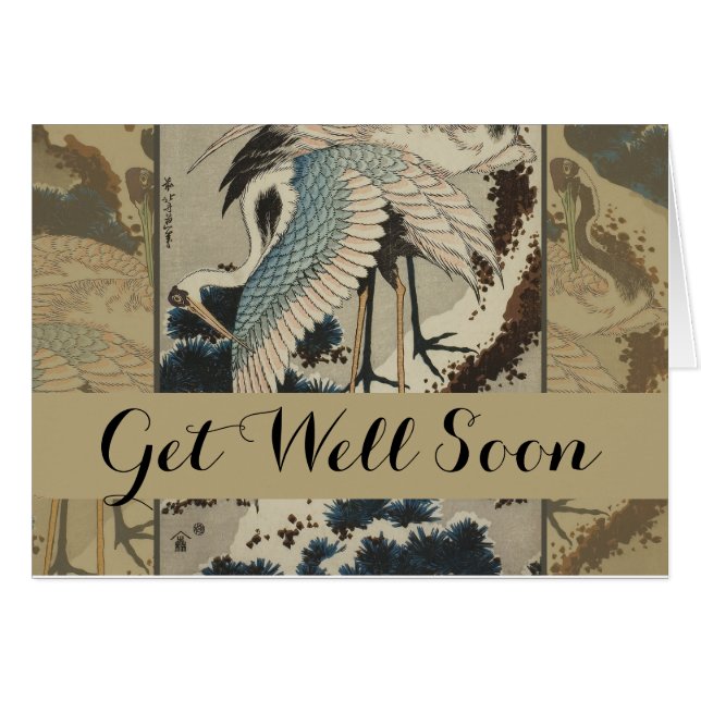 Cranes on a Snow Covered Pine Hokusai (Front Horizontal)