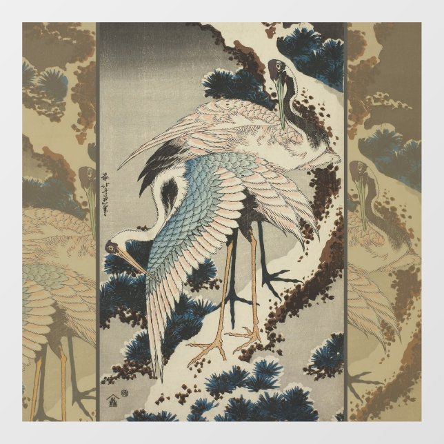 Cranes on a Snow Covered Pine Hokusai (Sheet)