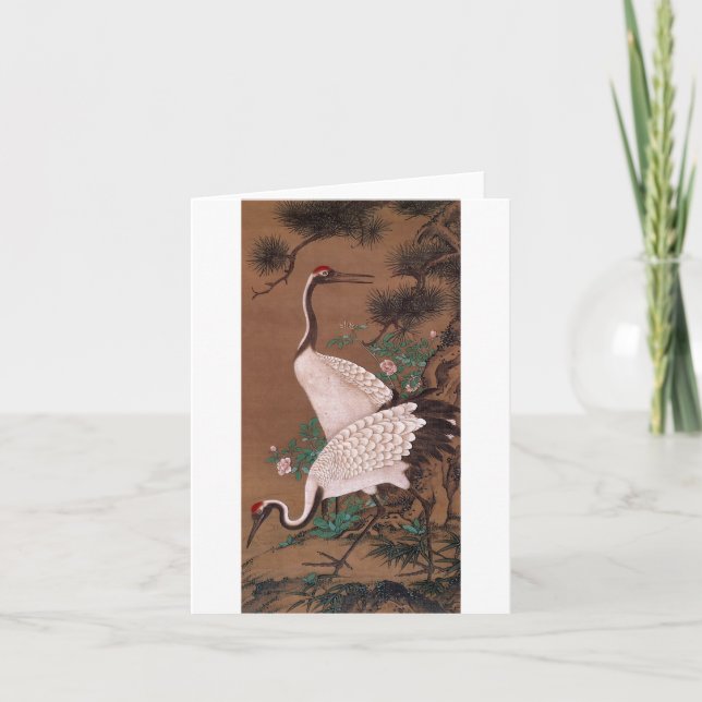 Cranes, Watanabe Shuseki Japanese Fine Art Card (Front)