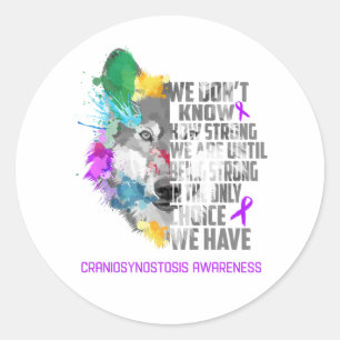 Craniosynostosis Awareness Ribbon Support Gifts Classic Round Sticker