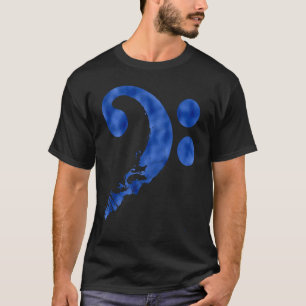Cranium in Shape of Bass Clef Bassist Guitarist Mu T-Shirt