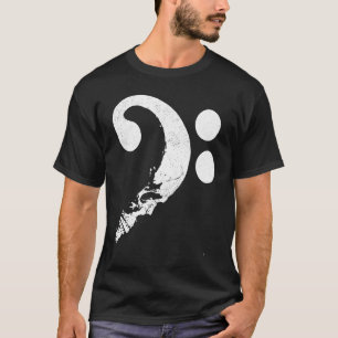 Cranium in Shape of Bass Clef Bassist Guitarist Mu T-Shirt
