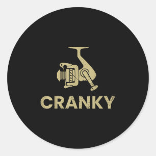 Crankbait Fishing Lure - Cranky Fishing  Classic Round Sticker