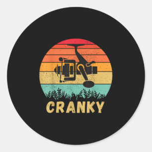 Crankbait Fishing Lure - Cranky Funny Gift Ideas F Classic Round Sticker