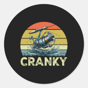 Crankbait Fishing Lure - Fishermen Funny Cranky Fi Classic Round Sticker