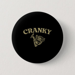 Crankbait Fishing Lure Funny Cranky Men Fishing 6 Cm Round Badge