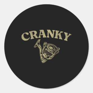 Crankbait Fishing Lure Funny Cranky Men Fishing  Classic Round Sticker