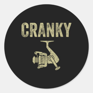 Crankbait Fishing Lure Humour Fishermen Funny Cran Classic Round Sticker