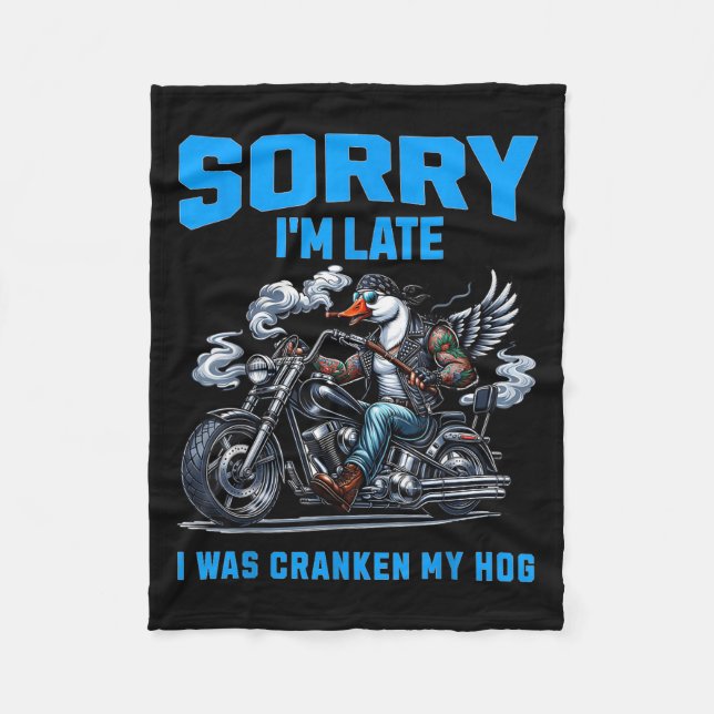 Cranken My Hog Funny Sarcasm Late Quotes Cool Bike Fleece Blanket (Front)