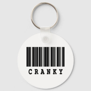 cranky barcode design key ring
