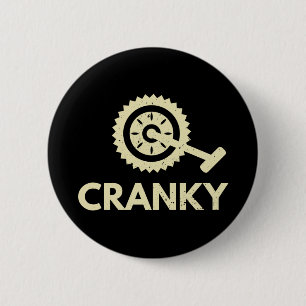 Cranky / Bicycle/ Cyclist 6 Cm Round Badge