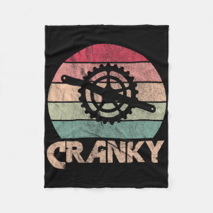 Cranky Bike Biking Cycling Bicycle Tire Retro  Fleece Blanket