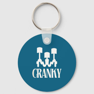 Cranky Car Engine Cars Lover Illustration Key Ring