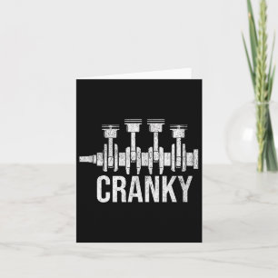 Cranky Car Engine Crankshaft Cars Lover Mechanics  Card