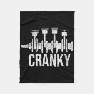 Cranky Car Engine Crankshaft Cars Lover Mechanics  Fleece Blanket