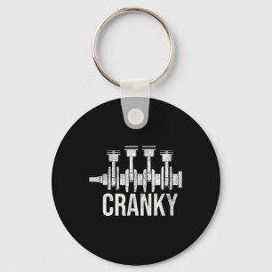 Cranky Car Engine Crankshaft Cars Lover Mechanics Key Ring