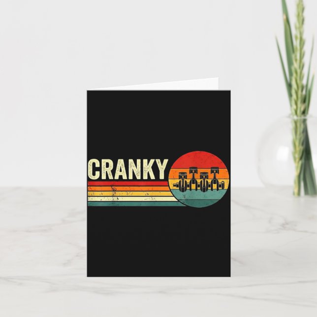 Cranky Car Engine Crankshaft Fathers Day Dad Men H Card (Front)