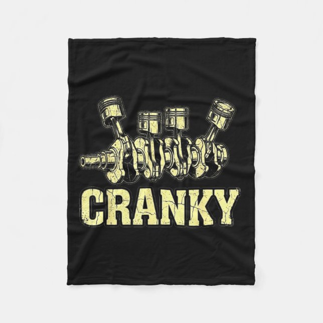 Cranky Car Engine Crankshaft Fathers Day Dad Men H Fleece Blanket (Front)