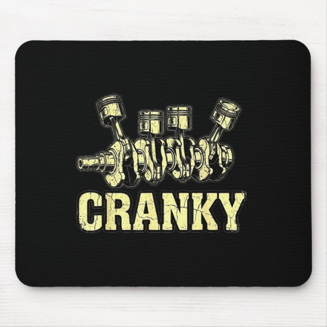 Cranky Car Engine Crankshaft Fathers Day Dad Men H Mouse Pad (Front)