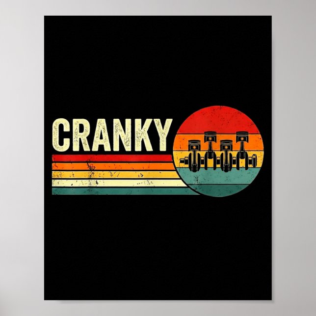 Cranky Car Engine Crankshaft Fathers Day Dad Men H Poster (Front)